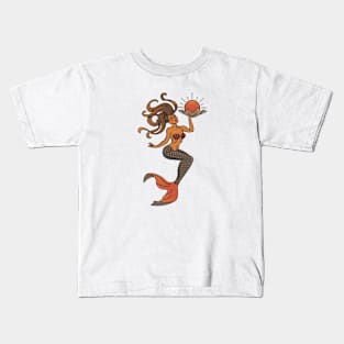 Mermaid Vintage Tattoo Kids T-Shirt